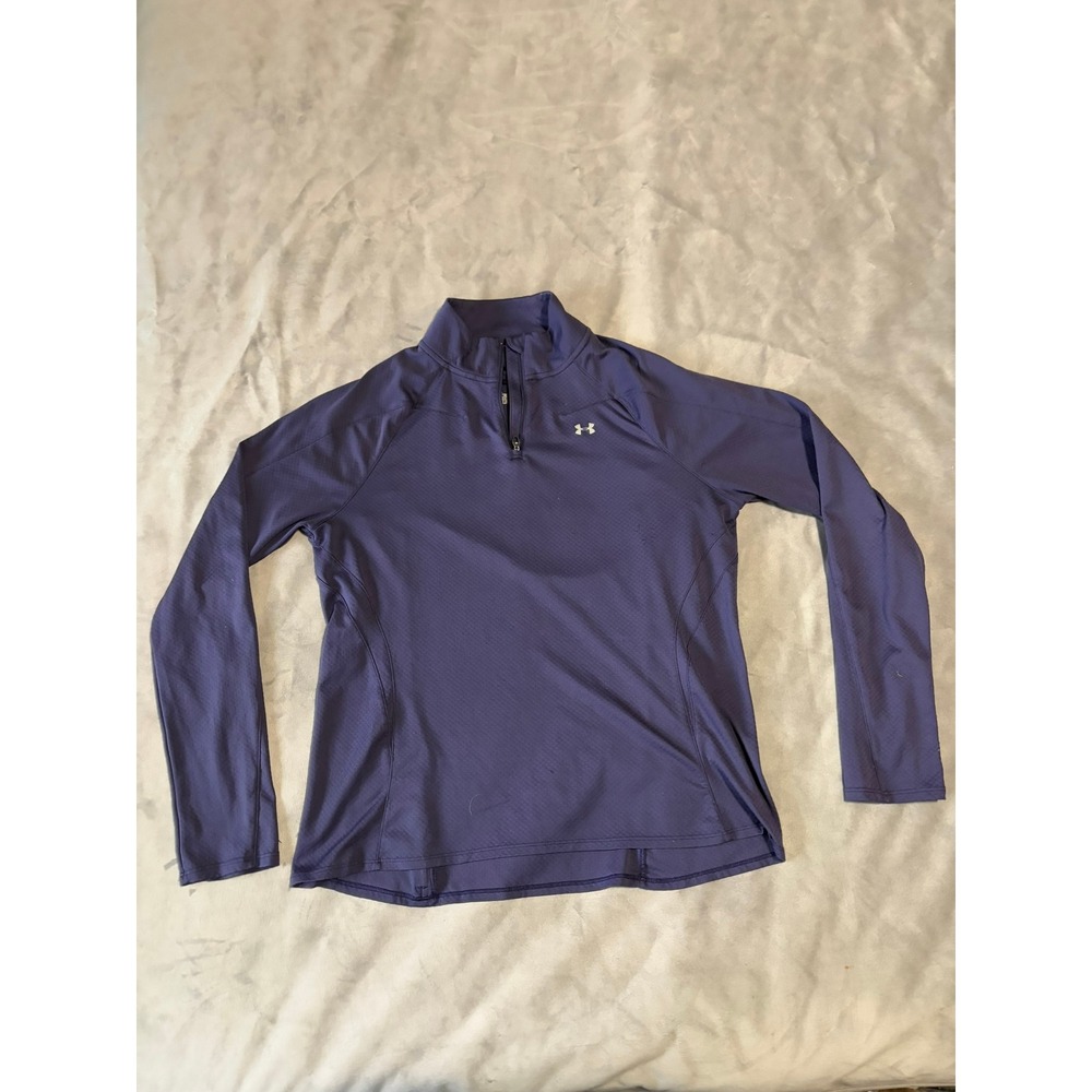 Under Armour HeatGear Womens XL Purple 1/4 Zip Pullover Semi-Fitted Long Sleeve